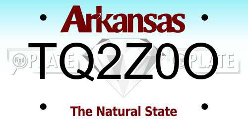 TQ2Z0O Arkansas License Plate