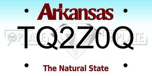 TQ2Z0Q Arkansas License Plate