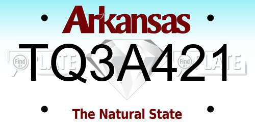 TQ3A421 Arkansas License Plate
