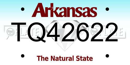 TQ42622 Arkansas License Plate
