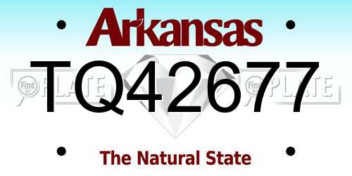 TQ42677 Arkansas License Plate