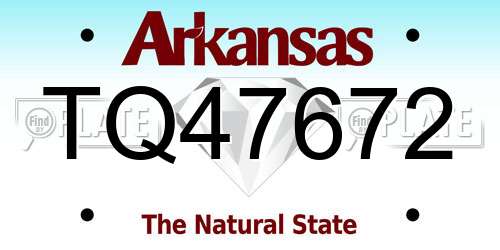 TQ47672 Arkansas License Plate