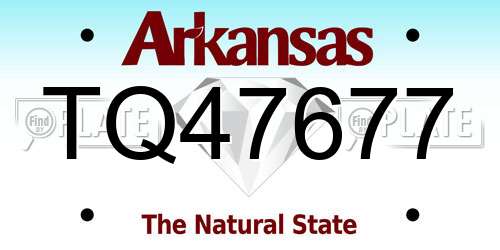TQ47677 Arkansas License Plate