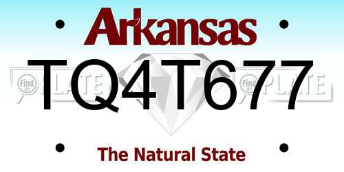 TQ4T677 Arkansas License Plate