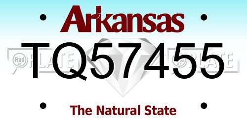 TQ57455 Arkansas License Plate