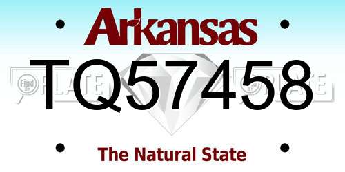 TQ57458 Arkansas License Plate