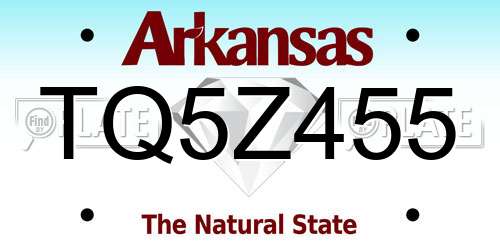 TQ5Z455 Arkansas License Plate