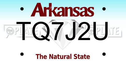 TQ7J2U Arkansas License Plate