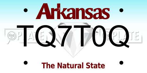 TQ7T0Q Arkansas License Plate