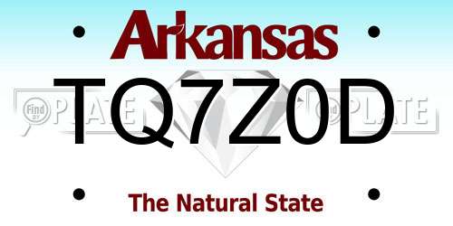 TQ7Z0D Arkansas License Plate