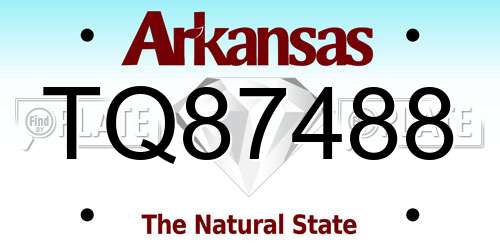 TQ87488 Arkansas License Plate