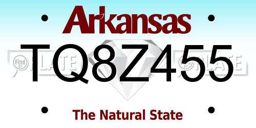 TQ8Z455 Arkansas License Plate