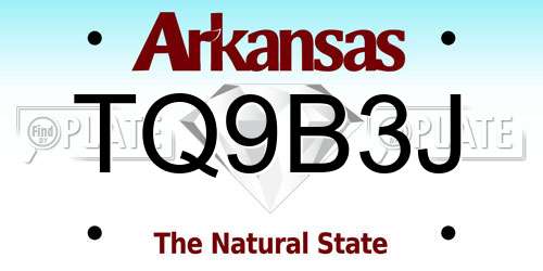 TQ9B3J Arkansas License Plate