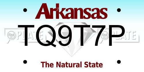 TQ9T7P Arkansas License Plate