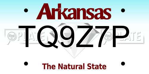 TQ9Z7P Arkansas License Plate