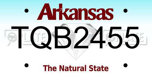 TQB2455 Arkansas License Plate