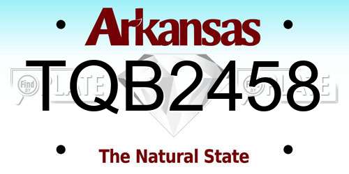 TQB2458 Arkansas License Plate