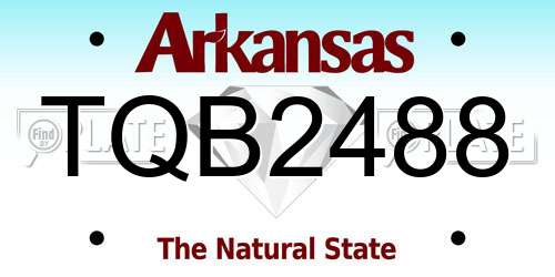 TQB2488 Arkansas License Plate