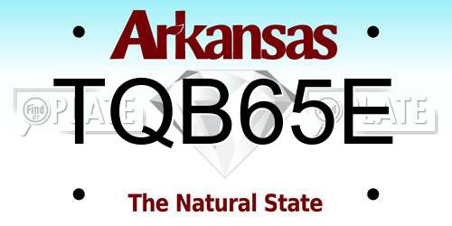 TQB65E Arkansas License Plate