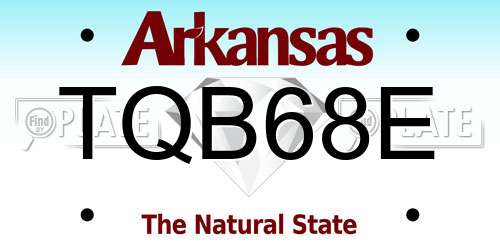 TQB68E Arkansas License Plate