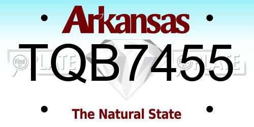 TQB7455 Arkansas License Plate