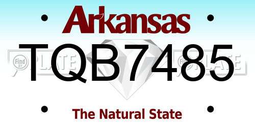 TQB7485 Arkansas License Plate