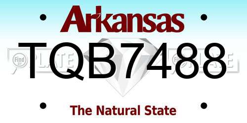 TQB7488 Arkansas License Plate