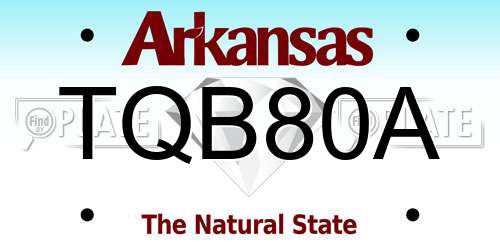 TQB80A Arkansas License Plate