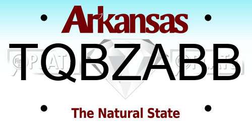 TQBZABB Arkansas License Plate