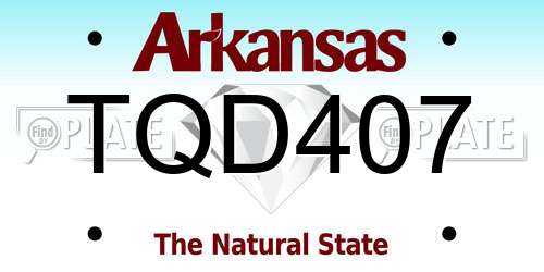 TQD407 Arkansas License Plate