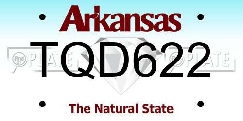 TQD622 Arkansas License Plate