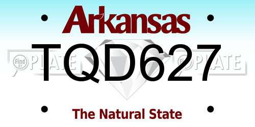 TQD627 Arkansas License Plate