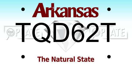 TQD62T Arkansas License Plate