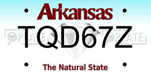 TQD67Z Arkansas License Plate