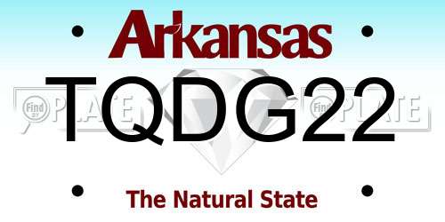 TQDG22 Arkansas License Plate