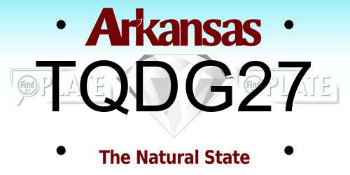 TQDG27 Arkansas License Plate