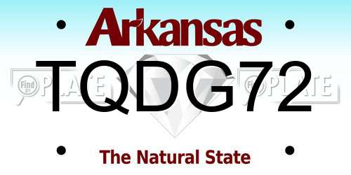 TQDG72 Arkansas License Plate