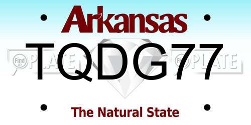 TQDG77 Arkansas License Plate
