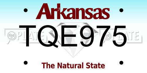 TQE975 Arkansas License Plate