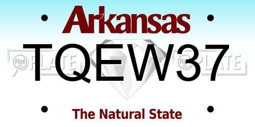 TQEW37 Arkansas License Plate