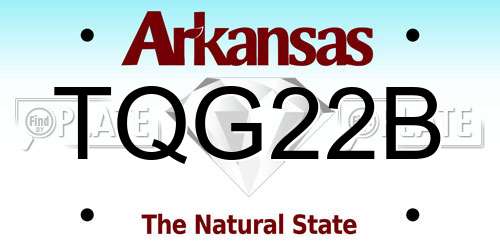 TQG22B Arkansas License Plate