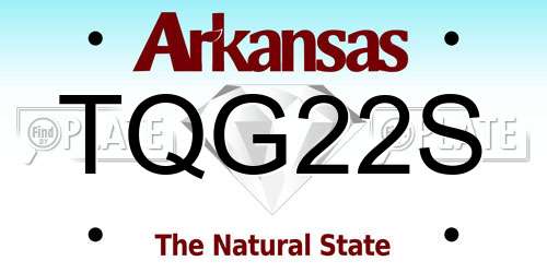 TQG22S Arkansas License Plate