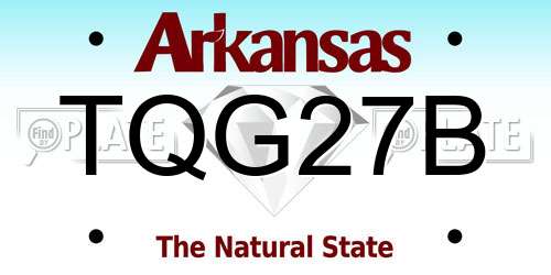 TQG27B Arkansas License Plate