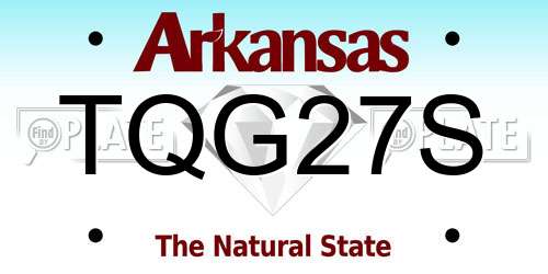 TQG27S Arkansas License Plate