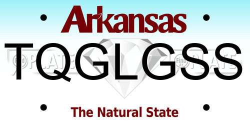 TQGLGSS Arkansas License Plate
