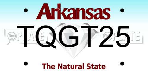 TQGT25 Arkansas License Plate