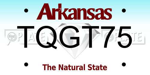 TQGT75 Arkansas License Plate
