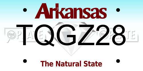 TQGZ28 Arkansas License Plate