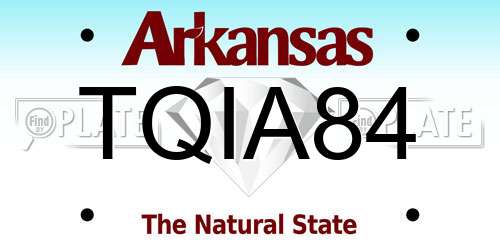 TQIA84 Arkansas License Plate
