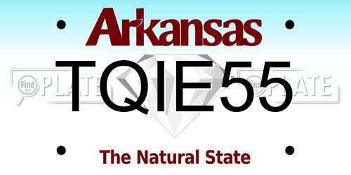 TQIE55 Arkansas License Plate